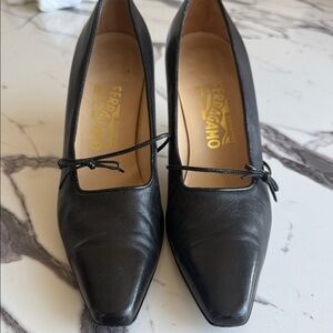 Salvatore Ferragamo Black Leather Heels